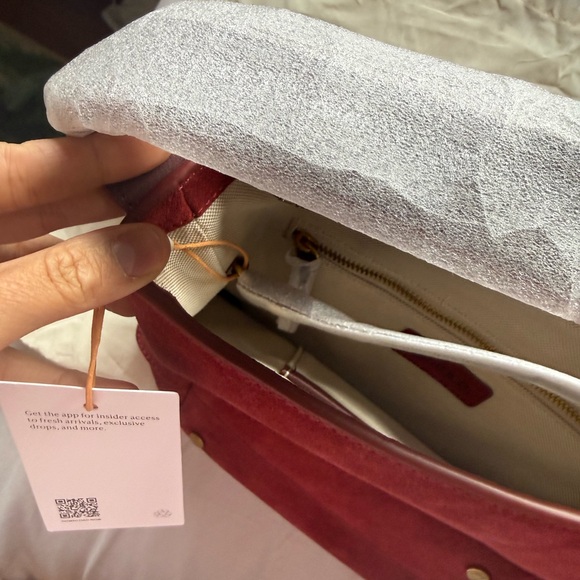 Quince Italian Suede Crossbody - Burgundy - Picture 6 of 7